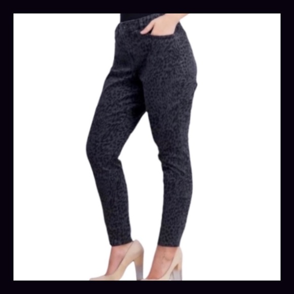 Style & Co Wild Puma Gray & Black Mid Rise Curvy Fit Skinny Leg Size 4 Jeans - Picture 1 of 7
